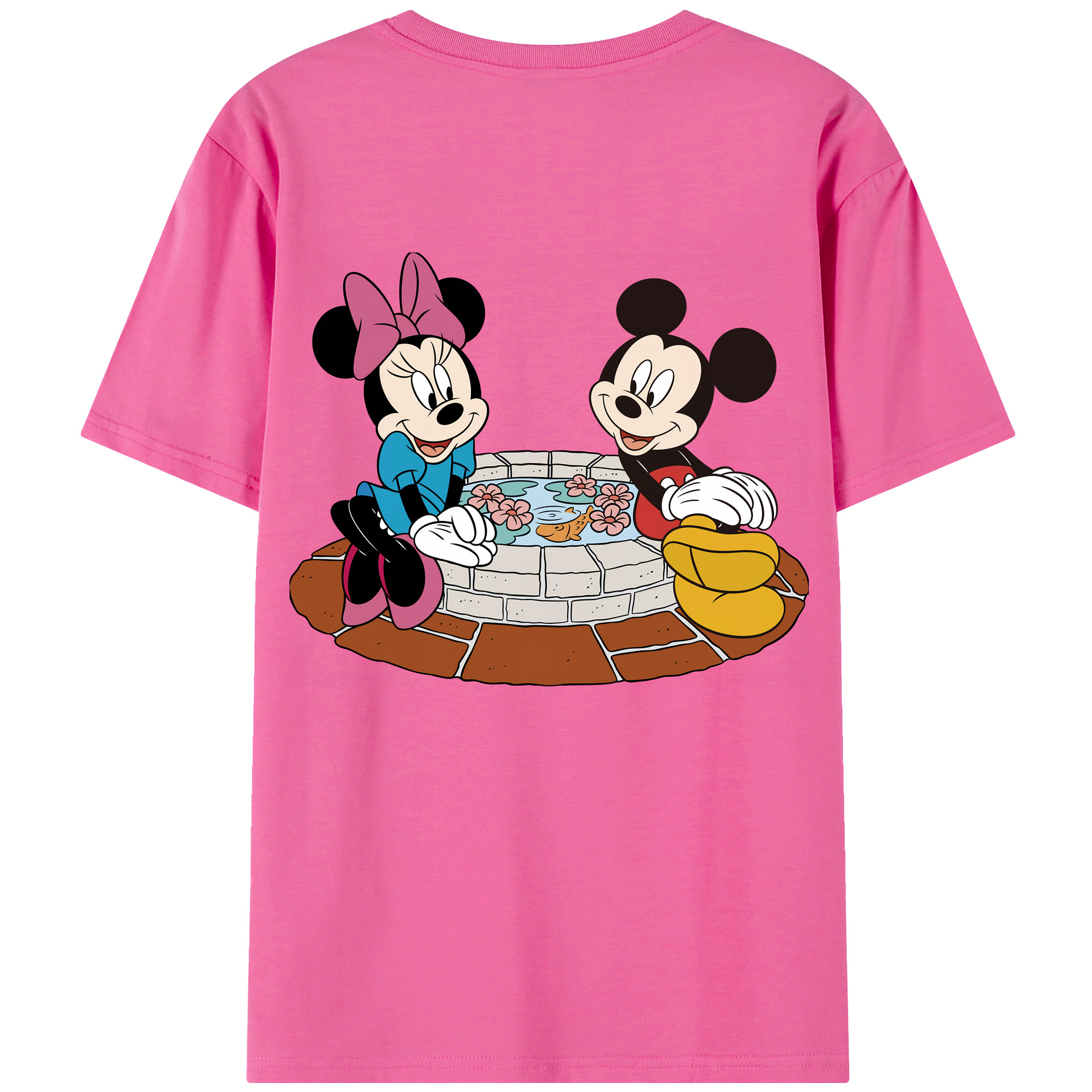 ミッキーマウス Mickey Mouse レディース半袖Tシャツ(バックプリント)